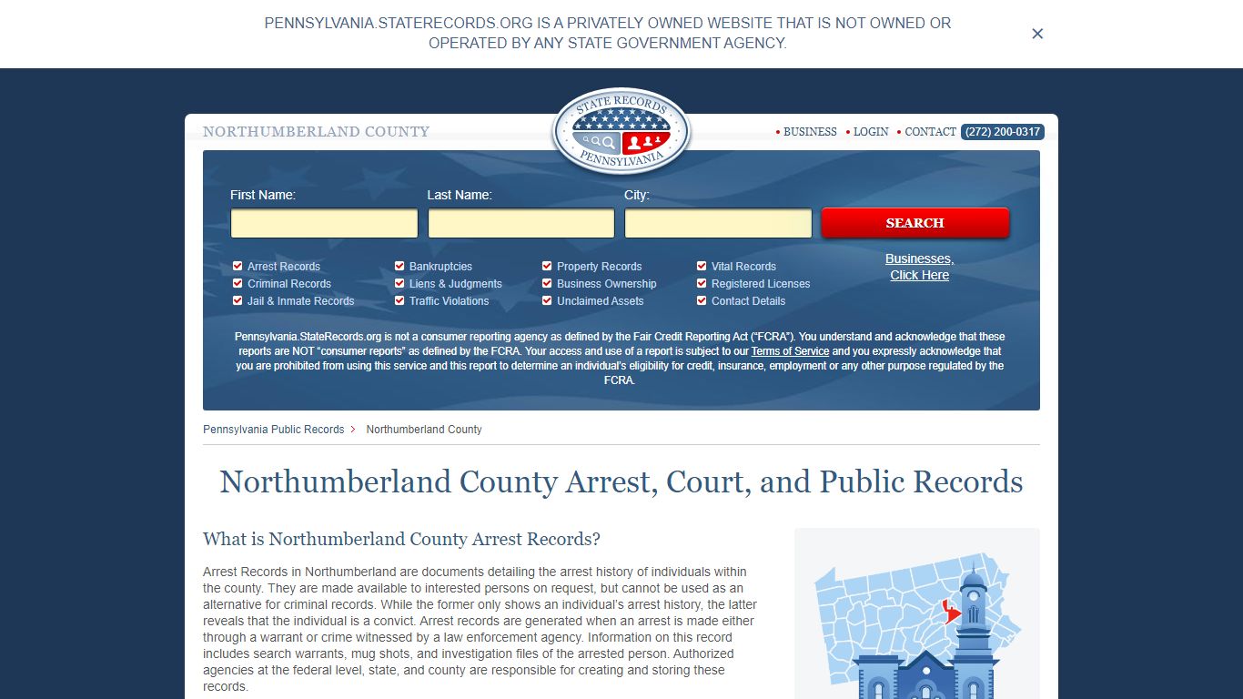 Northumberland County Arrest, Court, and Public Records